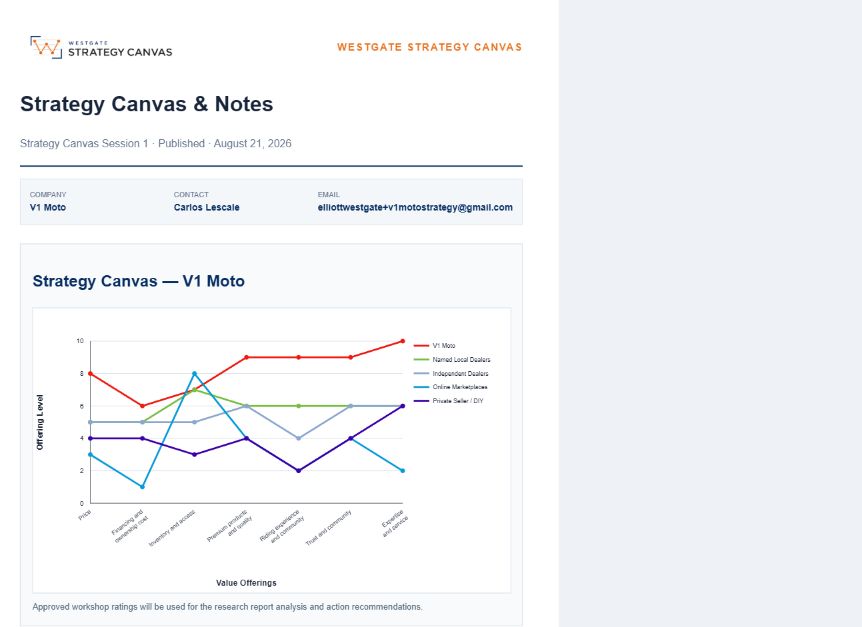 Completed Live Workshop Strategy Report preview